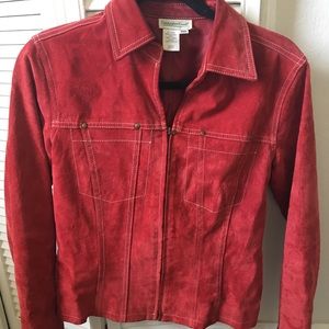 Coldwater Creek Red Leather Jacket